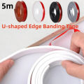 5M U-Shaped Edge Banding Tape Wood Closet Decoration Tape Self-Adhesive Furniture Table Chair Edge Protector Anti-collision Tape. 