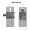 Aluminum Alloy Quick Release QR Plate Clamp with Arca QR Plate Slot 3/8-inch & 1/4-inch Screw Hole for  RS2/RSC2/RS3 QR Plate. 