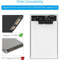 USB 3.0 External Hard Drive Enclosure 2.5 inch SATA to USB3.0 UASP Clear Portable Hard Drive Case 2T HDD Tool-Free Transparent. 