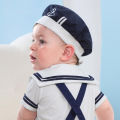 Sailor Hat Baby Boy Captain Party Cosplay Costume Props White Navy Military Hat Marine Cap With Anchor 0-12 Months. 
