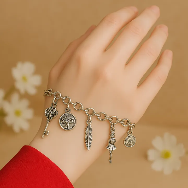 Most%20Trendy%20charm%20%20adjustable%20silver%20color%20Bracelet%20For%20Girls%20and%20women's%20Fashion%20-%20Image%202