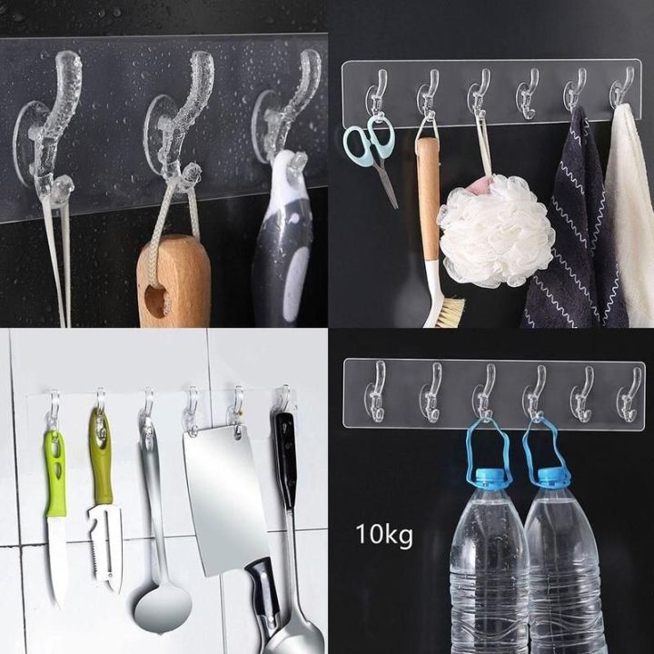 Self%20Adhesive%20Transparent%206%20hooks%20Wall%20Hook%20Strip%20-%20Image%204