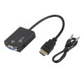 Adapter HDMI-compatible to VGA With Audio Cable Converter HD1080P for PC Laptop to HDTV Projector HDMI-compatible to VGA Adapter. 