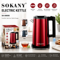 Sokany SK-09099 2.5 Liter Electric Kettle Luxurious Aesthetic Design Fast Boiling Auto Shut Off With Indicator Light New Design Household Electric Kettle.