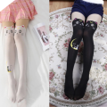Cartoon Anime Knee Socks Moon Printed Thigh Stockings Luna Cat Black And White Cute Lolly Slimming Sock High Tube Panties. 