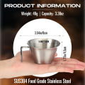 304 Stainless Steel Espresso Shot Cup 3.4 oz/ 100 ml Espresso Measuring Cup with Spout and Handle Scale Metal Coffee. 