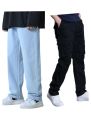 Black Cargo Box Pant And Sky Blue Baggy Jeans Pant For Men (Combo Set). 