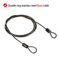 2PCS 2mm Thick PVC Black Coated Cable 0.3/0.4/0.5/1/1.5/2M 304 Stainless Steel Wire Rope Luggage Lock Core Wire With Double Ring. 