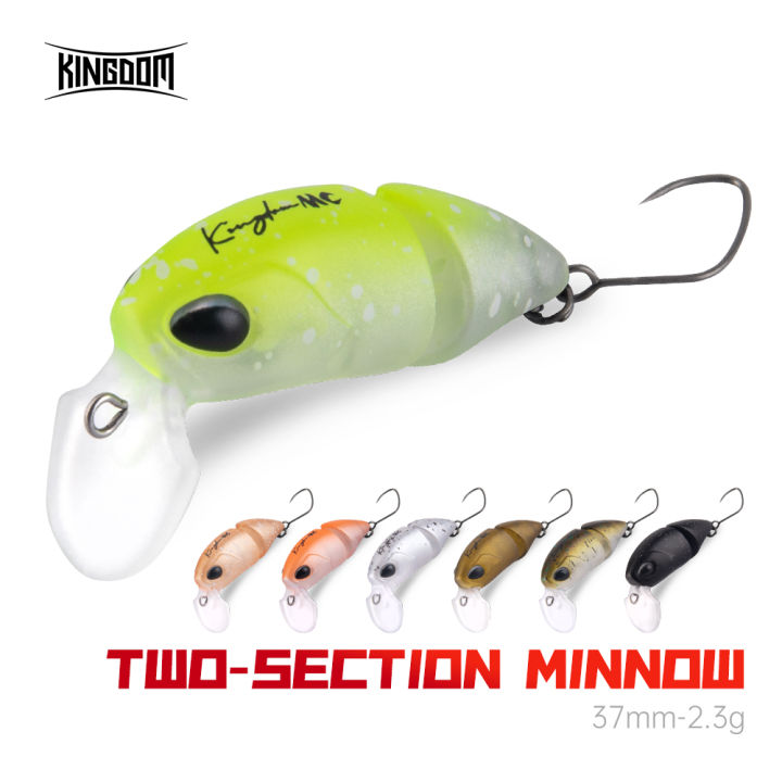 Kingdom Micro Minnow Lure 2.3g 37mm 2 Sections S-shaped Artificial Lure Floating Plastic Crankbaits For Bass Trout Fishing