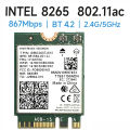 Wireless-AC 8265 Dual Band 2.4G/5Ghz Wifi Bluetooth Wlan For 8265NGW NGFF 802.11ac 867Mbps 2x2 MU-MIMO BT 4.2 Card. 