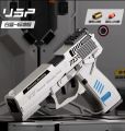 Continuous Firing USP Shell Ejecting Pistol With Laser Sight Airsoft Blowback Soft Bullet Toy Gun Empty Hanging Weapon Boys Gift. 