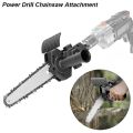 Chainsaw Adapter Electric Drill Converter Head Chain Saw Friewood Attachment Cutting Tree Woodworking Garden Pruning Tool. 