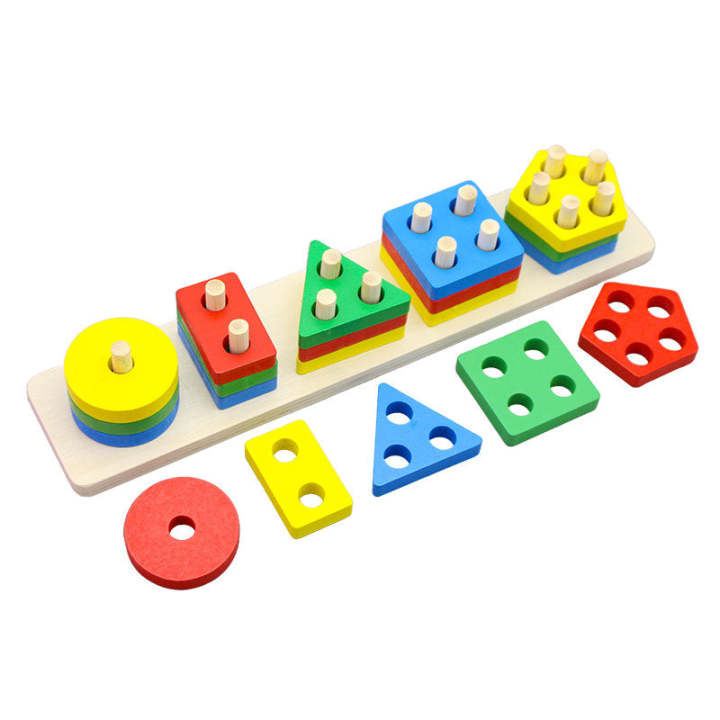 Intellectual%20Geometric%20Shape%20Matching%20Four%20Column%20Blocks%20Educational%20&%20Learning%20Toys,%20Wooden%20Geometric%20Shape%20Sorter%20Puzzle%20-%20Image%207