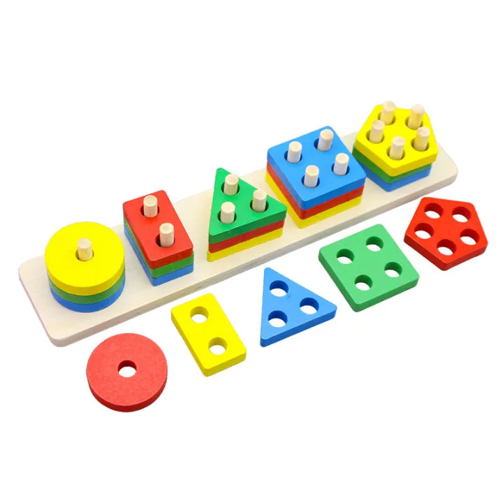 Intellectual%20Geometric%20Shape%20Matching%20Four%20Column%20Blocks%20Educational%20&%20Learning%20Toys,%20Wooden%20Geometric%20Shape%20Sorter%20Puzzle%20-%20Image%207