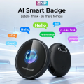 ZNP Wearable Smart Badge, AI Smart Interactive Companion for Adult‌, Companion Emotional Life Assistant AI Translator Badge Z01. 