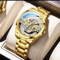 Men's Mechanical Watch Business Watch Hollow Out Transparent Fully Automatic Men's Watch Waterproof Glow Clock.