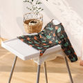 HappyFlute New One Piece Table Use Polyester Waterproof New Printed Snap Buttons Design Long Sleeve Mess Proof Baby Feeding Bibs. 