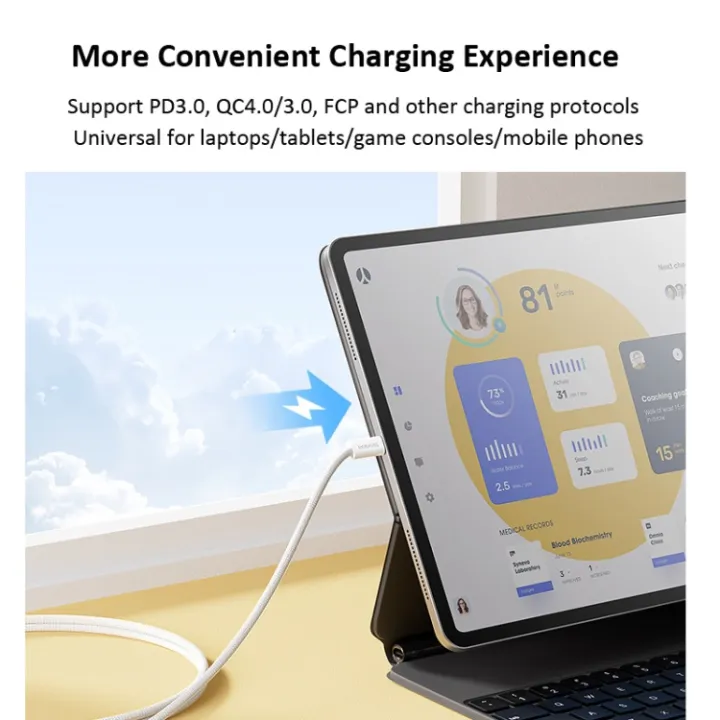 ROMOSS%20PD60W%20Dual%20USB-C%20/%20Type-C%20Data%20Cable%20Mobile%20Phone%20Laptop%20Fast%20Charging%20Cable%201m%20-%20Image%202