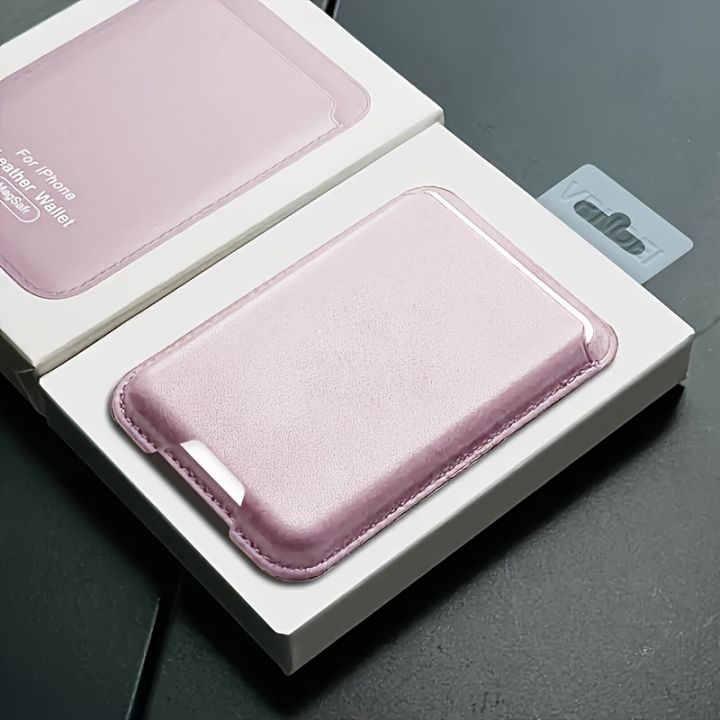Fashion Women Leather Card Wallet Phone Card Holder For Magsafe Magnetic Case Suitable For all iPhone Cases Card Phone Back Bag