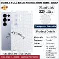 SAMSUNG S25 ULTRA full Back 360 Protection skin wrap with sides and camera protection premium quality skin wrap for Samsung S25 Ultra full cover wrap sheet for samsung s25 ultra. 