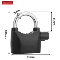 Full copper core zinc alloy built-in motion sensor security 110db siren alarm lock universal anti-theft padlock for bicycle moto. 
