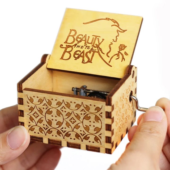 HOT%20Wooden%20Hand%20Crank%20Black%20Jurassic%20Park%20Music%20Box%20Children's%20Holiday%20s%20Christmas%20s%20New%20Year%20%20-%20Image%204