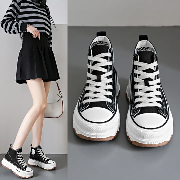 2024%20New%20Women%20High%20Top%20Sneakers%20Lace-Up%20Casual%20Plarform%20Height%20Canvas%20Non-slip%20Wear%20Resistant%20Spring%20Female%20Vulcanize%20Shoes%20-%20Image%206