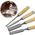 4 Pieces 8/12/16/20mm Wood Chisel Sets with Beech Wood Handle and End Durable Steel Blade Wood Carving Chisels. 