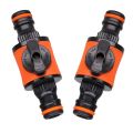 1PC/2PCS 16MM Equal Garden Hose Shut Off Valve Fitting Plastic Tubing Tap Adapter Quick Joint for Watering Irrigation Car Wash.