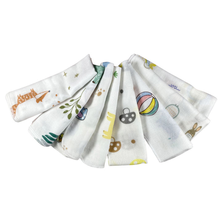 10pcs%20Pack%2031*31cm%20100%25%20Cotton%20Gauze%20Newborn%20Baby%20Infant%20Cartoon%20Face%20Hand%20Bathing%20Towel%20Bibs%20Feeding%20Square%20Towels%20Handkerchief%20-%20Image%205