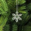 5/10Pcs Christmas Decoration Crystal Snowflake Hanging Xmas Tree Pendant Ornaments for Home Decor Party 2025 New Year Supplies.