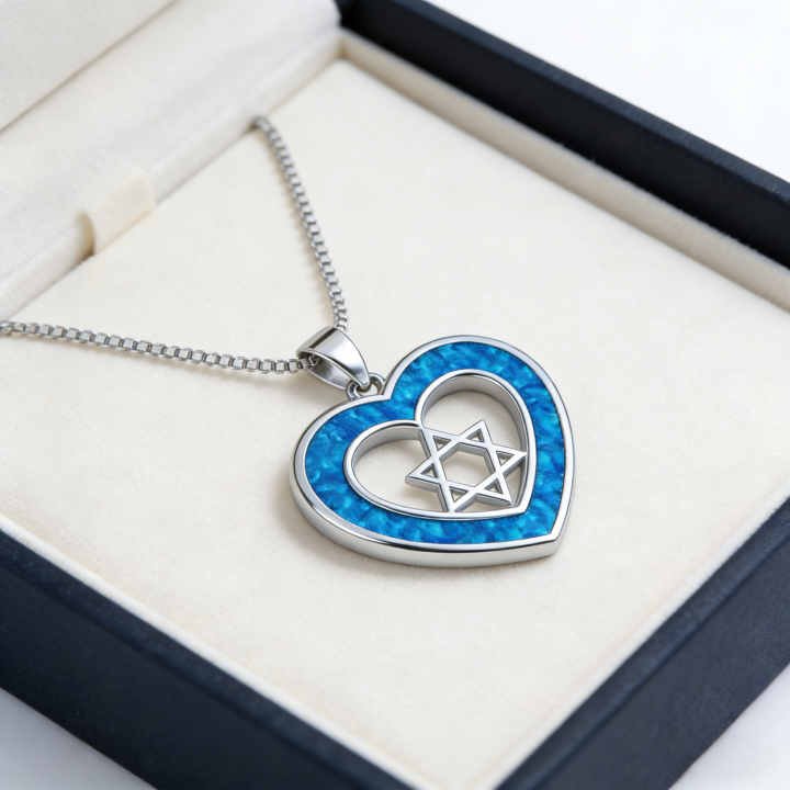 Luxury%20Blue%20Heart%20Opal%20Pendant%20with%20Star%20of%20David%20Inside,White%20K%20Plated%20Meaningful%20Jewelry,Dainty%20Minimalist%20Necklace%20for%20Women%20-%20Image%206