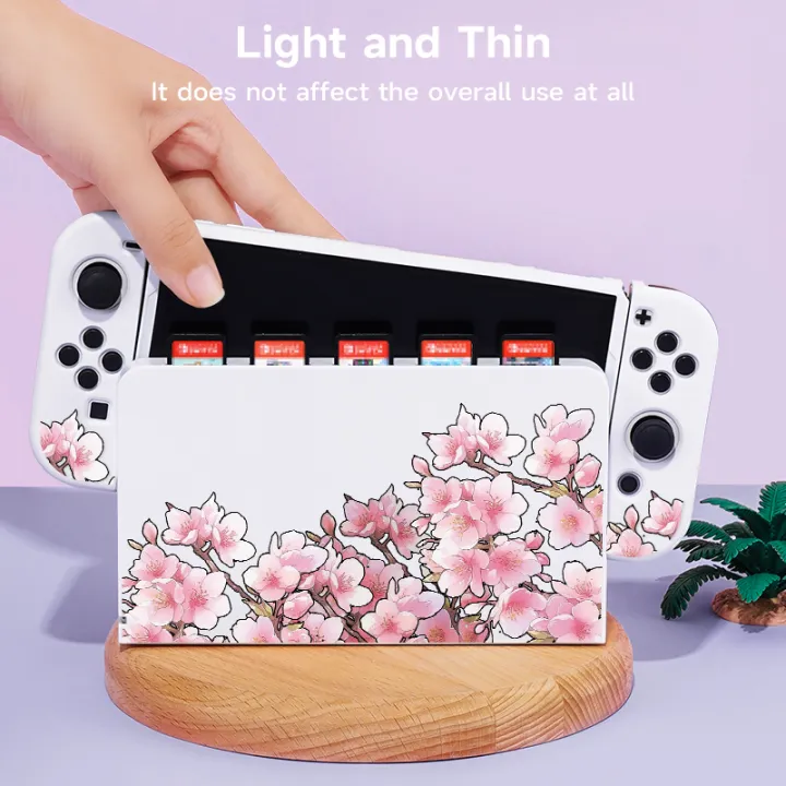 2%20Pcs%20Peach%20Blossom%20Powder%20%20Theme%20Pattern%20Protective%20Case%20with%20Base%20Cover%20Set%20for%20Switch%20OLED/Switch%20NS,%20Can%20Store%205%20Game%20Cards%20-%20Image%205