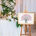 Fingerprint Tree Wedding Graduation Fingerprint Tree Canvas Guest Book DIY Creative Sign-In Book Waterproof for Birthday Wedding. 