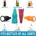 Silicone Wine Bottle Cap Air-Tight Leak Proof Stoppers for Champagne & Drinks Reusable Cork Replacement.