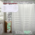 Simple white striped semi-transparent shower curtain, dry-wet separated partition curtain, private bathroom shower curtain. 