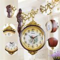 Double-Sided Hanging Wall Clock with Adjustable Angle, PVC Plastic Shell, 45cm Height. 