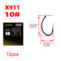 Hirisi 15pcs Micro Barbed PTFE Coated High Carbon Steel Fish Hook With Eye Carp Fishing Accessories X911.