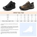 HIKEUP New Men Hiking Shoes High Quality Durable Leather Climbing Shoes Outdoor Walking Sneakers Rubber Sole Factory Outlet. 