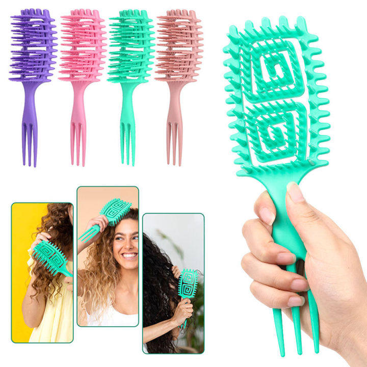 1pcs Candybrush Multifunction Fluffy Hair Comb Maze Shaped Hair Brush Women Scalp Massage Brush Curly Hair Styling Tools