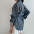 2025 Vintage Fashion Long Sleeve Women Shirt Office Lady Elegant Chic Solid Button Blouses Casual Clothing.