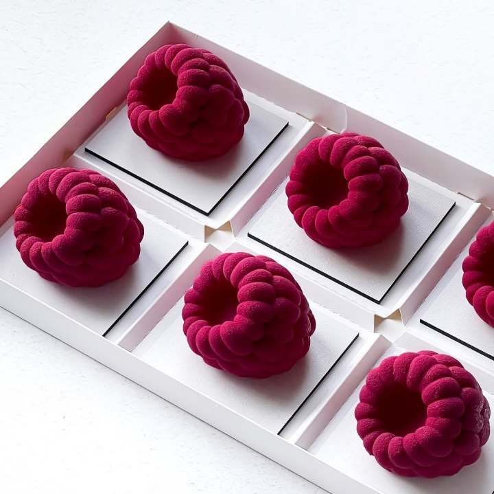 New 6 or 35 Cells Raspberry Design French Mousse Cake Moulds Silicone Chocolate Mold Dessert Decorating Tools Kitchen Bakeware