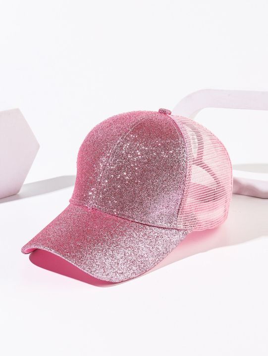 Fashionable Pink Nancy Cap For Girls,Shinny Glitter Caps,Fancy Design With Korean Fabric Stuff,Best Summer Article For Girls And Womens