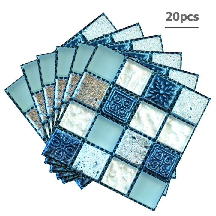 Blue Moroccan Tile Decals - Self-adhesive Wall & Floor Tile Stickers - PACK OF 12 - View #2