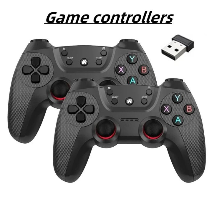 Wireless doubles game Controller For Linux/Android phone For Game Box Game stick PC Smart TV Box 2.4G gamepad Joystick
