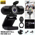 1080P Full HD Web Camera With Universal Clips Fits Laptops Desktops LCD Monitors Webcam Full Hd Microphone.