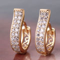Huitan Unique Design Hoop Earrings Women Hollow Out Irregular Gold Color Earrings Wedding Engagement Party Luxury Trendy Jewelry. 