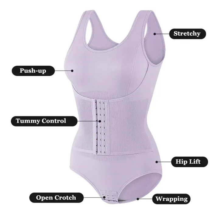 New%20Bodysuit%20Shapewear%20with%20Zipper%20Belt%20Women%20Tummy%20Control%20Fajas%20Body%20Shaper%20Waist%20Trainer%20Slimming%20Cincher%20Corset%20Tops%20-%20Image%202