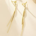 Long Snake Chain Earrings for Women Golden Glossy Arc Geometric Statement Minimalist Fashion Jewelry Gifts. 