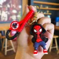 Cute Cartoon Spiderman Silicone Keychains Marvel Superhero Pendant Keyrings Jewelry Disney Keyholder for Bag Accessories. 